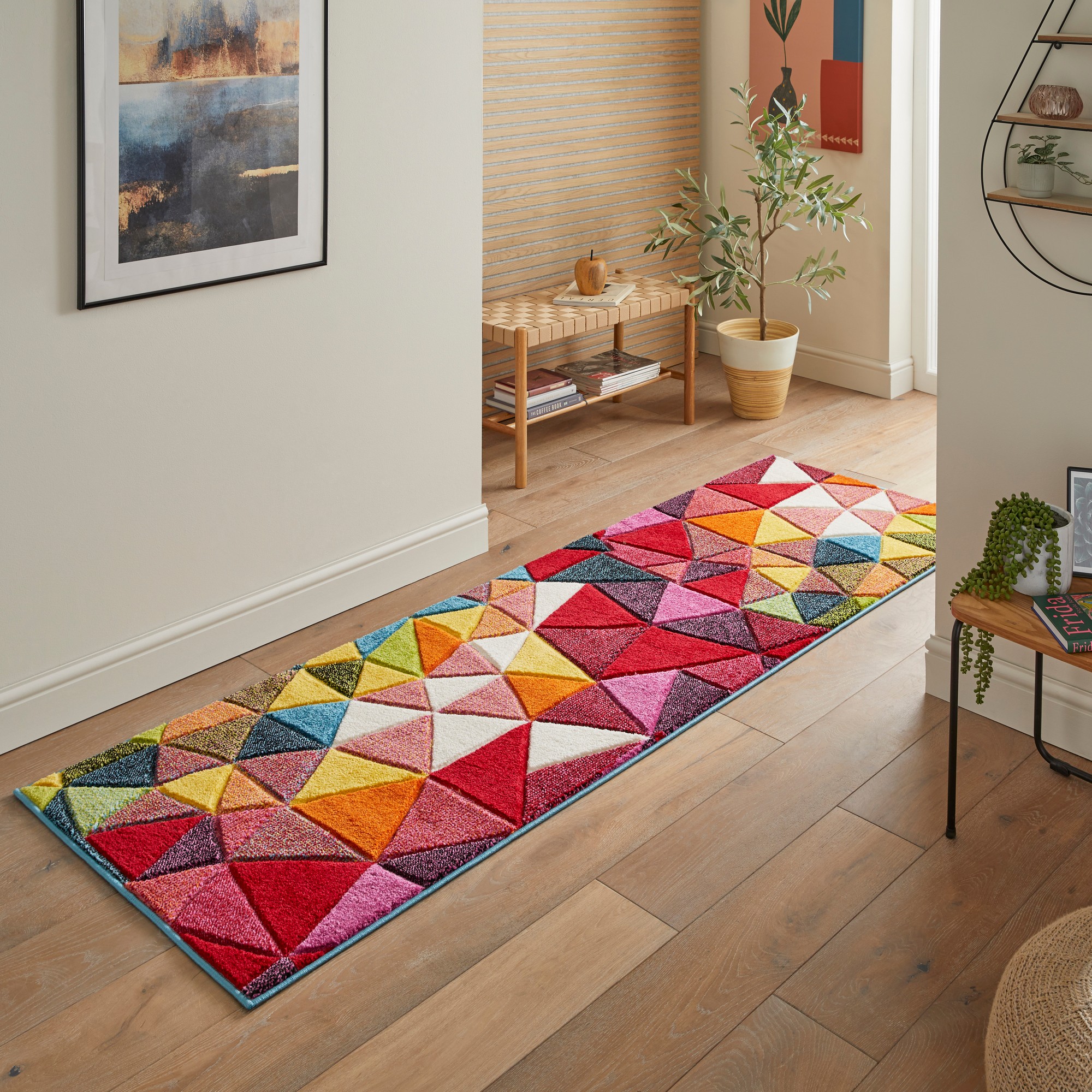 Viva Viv103 Geometric Runner Rug By Concept Looms In Multi